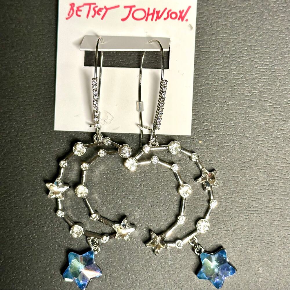 Sparkly Celestial Betsey Johnson Drop Earrings